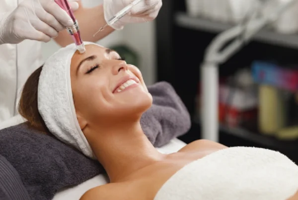 A woman receiving SkinPen Microneedling in Far Hills, NJ